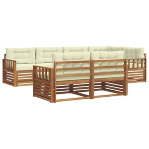 vidaXL Venkovn&iacute; pohovkov&aacute; souprava 7 pcs Přirozen&aacute; a Kr&eacute;mov&aacute;