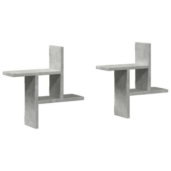 vidaXL N&aacute;stěnn&eacute; police 2 ks betonově &scaron;ed&eacute; 38x12x38 cm kompozitn&iacute; dřevo