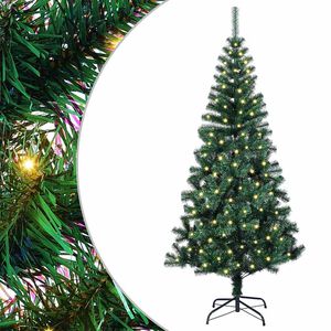 vidaXL Uměl&yacute; osvětlen&yacute; v&aacute;nočn&iacute; stromeček Zelen&aacute; 120 cm PVC a kov