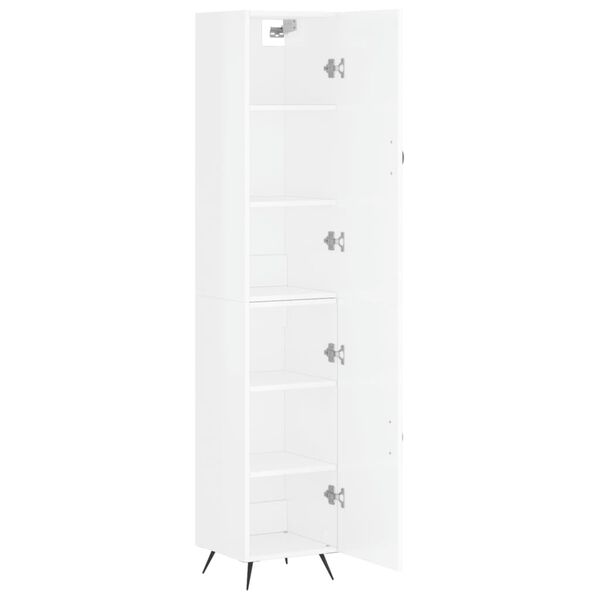 vidaXL Skř&iacute;ň highboard b&iacute;l&aacute; s vysok&yacute;m leskem 34,5x34x180 cm kompozit
