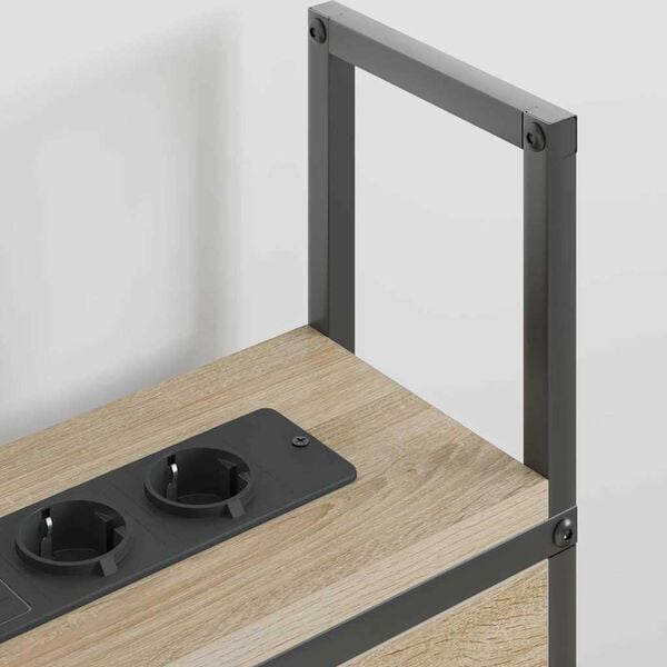 vidaXL &Uacute;ložn&aacute; hlavov&aacute; deska s nab&iacute;jec&iacute; stanic&iacute; s čelo dub sonoma 98 cm