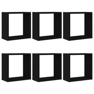 vidaXL N&aacute;stěnn&eacute; police kostky 6 ks čern&yacute; dub 30x15x30 cm kompozit