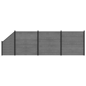 vidaXL Sada plotů 619 x 186 cm WPC a hlin&iacute;k &Scaron;ed&aacute;