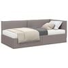vidaXL Rohov&yacute; r&aacute;m postele s matrac&iacute; s čelo 2 pcs Taupe samet