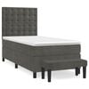 vidaXL Box spring postel s matrac&iacute; tmavě &scaron;ed&aacute; 100x200 cm samet