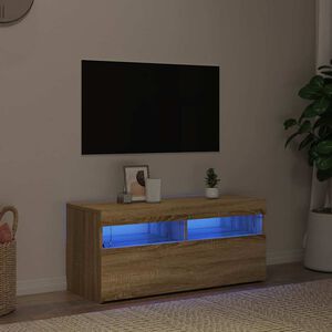 vidaXL TV skř&iacute;ňka s LED osvětlen&iacute;m dub sonoma 90 x 35 x 40 cm