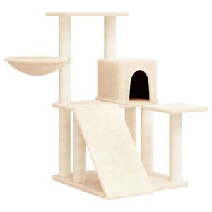 vidaXL &Scaron;krabadlo pro kočky se sisalov&yacute;mi sloupky kr&eacute;mov&eacute; 82 cm