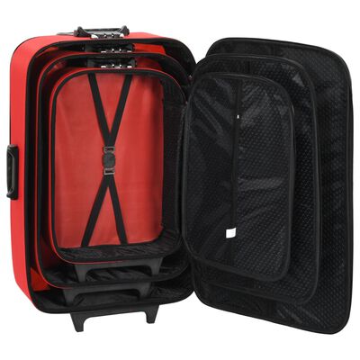 vidaXL Měkké kufry na kolečkách 3 ks červené oxfordská látka