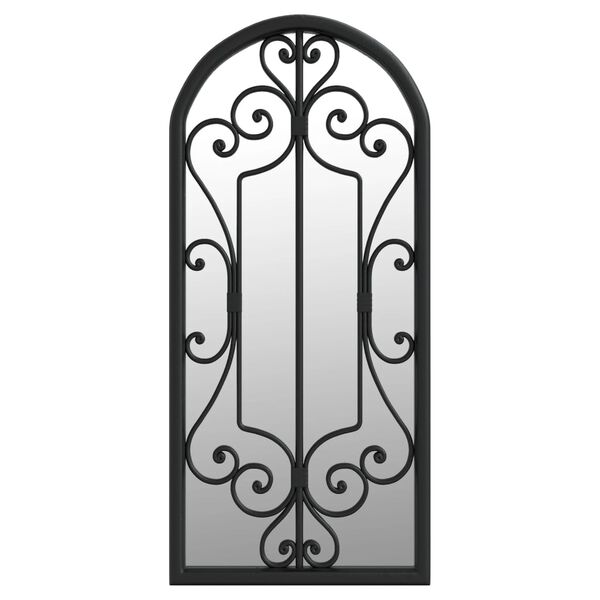 vidaXL Zahradní zrcadlo černé 100 x 45 cm železo do exteriéru