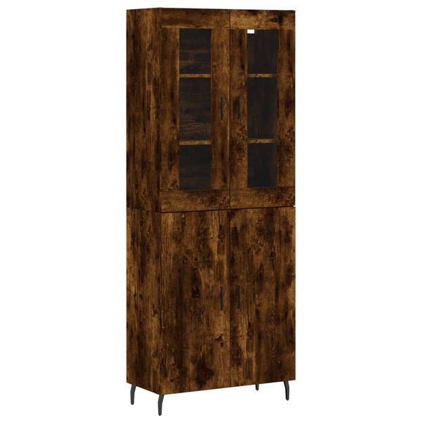 vidaXL Skř&iacute;ň highboard kouřov&yacute; dub 69,5 x 34 x 180 cm kompozitn&iacute; dřevo