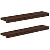vidaXL Parapety 2 ks Tmavě hněd&aacute; 70 x 15 x 2 cm Masivn&iacute; bukov&eacute; dřevo