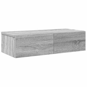 vidaXL N&aacute;stěnn&aacute; police se z&aacute;suvkami &scaron;ed&aacute; sonoma 60x26,5x15 cm kompozit