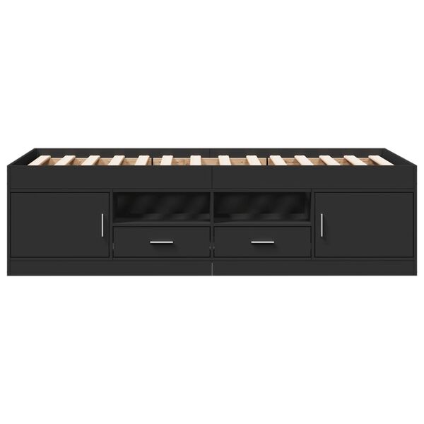 vidaXL Válenda se zásuvkami bez matrace černá 90 x 190 cm