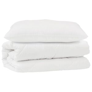 vidaXL Sada přikr&yacute;vek s pol&scaron;t&aacute;řem 2 pcs B&iacute;l&aacute; Mikrovl&aacute;kno
