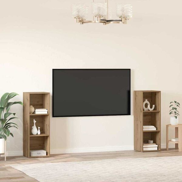 vidaXL Sestava TV skř&iacute;něk 2 pcs Artisanov&yacute; dub 107 x 35 x 37 cm