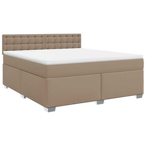 vidaXL Box spring postel s matrac&iacute; cappuccino 180 x 200 cm uměl&aacute; kůže