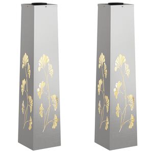 vidaXL Sol&aacute;rn&iacute; LED Cestovn&iacute; Světlo 2 ks Tepl&aacute; b&iacute;l&aacute; 18 x 18 x 80 cm