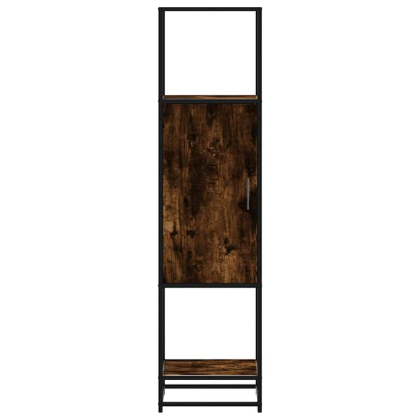 vidaXL Skř&iacute;ň highboard kouřov&yacute; dub 35,5x35x139 cm kompozit a kov