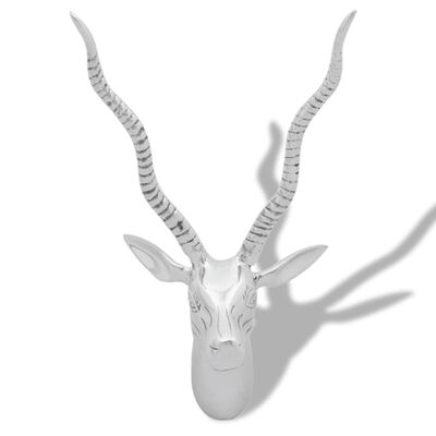 vidaXL Nástěnná dekorace hlava gazely, hliník, stříbrná 33 cm
