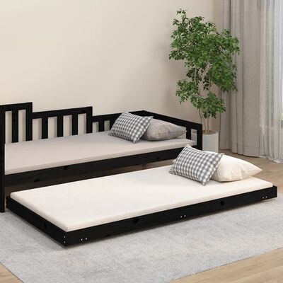 vidaXL Rám postele černá 80 x 200 cm masivní borové dřevo
