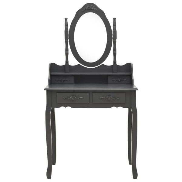 vidaXL Toaletn&iacute; stolek se stoličkou &scaron;ed&yacute; 75 x 69 x 140 cm pavlovnia