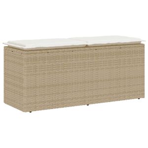 vidaXL Zahradn&iacute; lavice s podu&scaron;kou b&eacute;žov&aacute; 110x40x44 cm polyratan