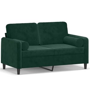 vidaXL 2m&iacute;stn&aacute; pohovka s pol&scaron;t&aacute;ři tmavě zelen&aacute; 120 cm samet