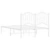 vidaXL Kovový rám postele s čelem bílý 120 x 190 cm
