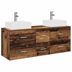 vidaXL Sada koupelnov&yacute;ch skř&iacute;něk 3 ks Star&eacute; dřevo 49,5 x 41 x 62,5 cm