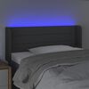 vidaXL Čelo postele s LED tmavě &scaron;ed&eacute; 93 x 16 x 78/88 cm textil