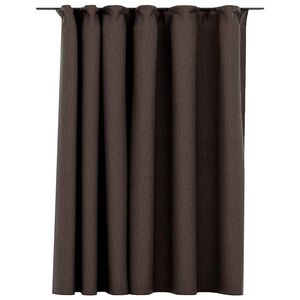 vidaXL Zatemňovac&iacute; z&aacute;věs s h&aacute;čky vzhled lnu taupe 290 x 245 cm