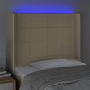 vidaXL Čelo postele s LED kr&eacute;mov&eacute; 93 x 16 x 118/128 cm textil