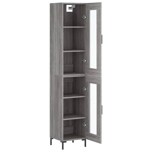 vidaXL Skř&iacute;ň highboard &scaron;ed&aacute; sonoma 34,5 x 34 x 180 cm kompozitn&iacute; dřevo