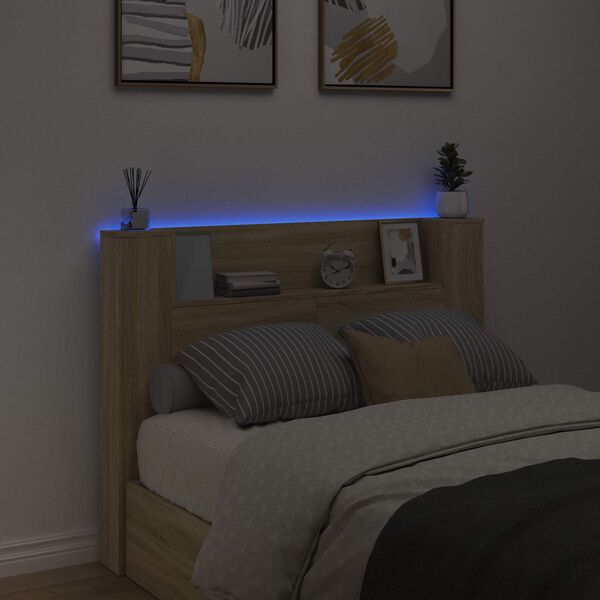 vidaXL Čelo postele Sonoma dub 140 x 16,5 x 103,5 cm kompozitn&iacute; dřevo