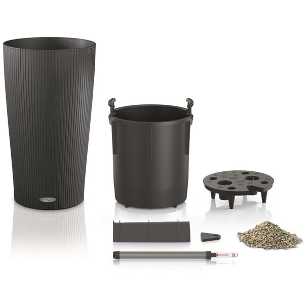 LECHUZA Květin&aacute;č Cilindro Color 32 ALL-IN-ONE břidlice 13953