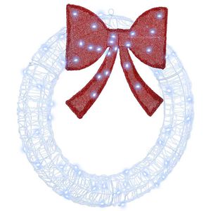 vidaXL Věnec s 60 LED diodami Studen&aacute; b&iacute;l&aacute; 76 x 76 x 8,5 cm Akryl