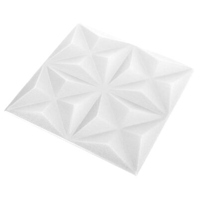 vidaXL 3D nástěnné panely 12 ks 50 x 50 cm origami bílé 3 m²