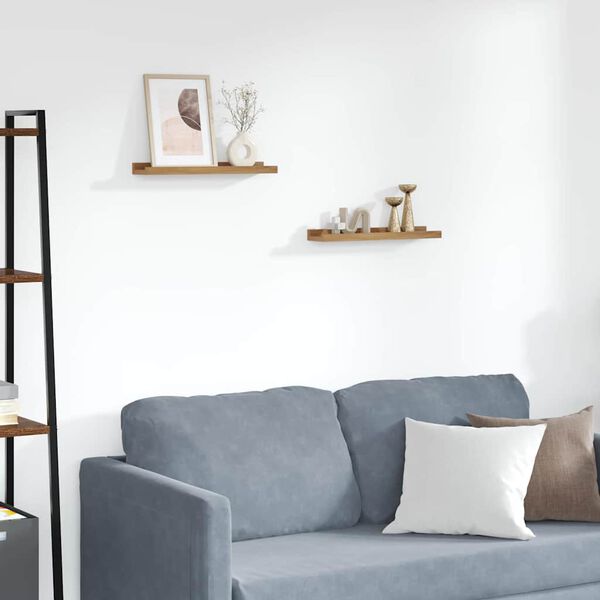 vidaXL N&aacute;stěnn&aacute; polička 2 pcs Hněd&aacute; 40 x 9 x 3 cm kompozitn&iacute; dřevo