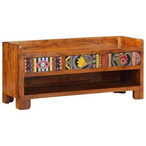 vidaXL Lavička na boty se z&aacute;suvkou Medov&aacute; hněd&aacute; 100 x 35 x 45 cm