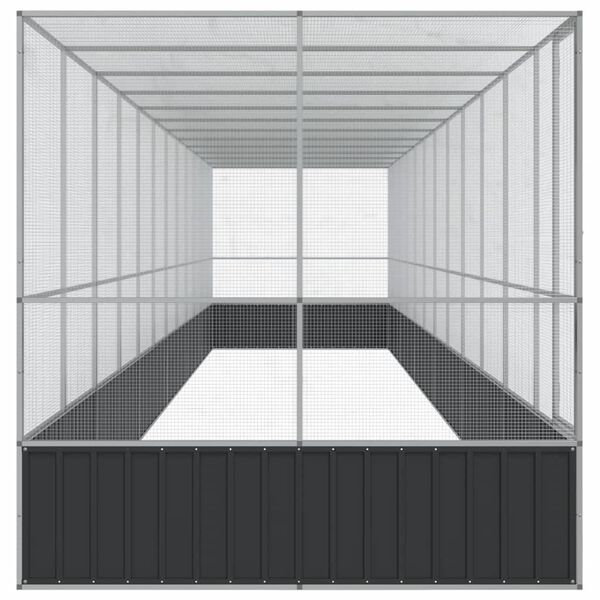 vidaXL Voli&eacute;ra s n&aacute;stavbou stř&iacute;brn&aacute; 1 246 x 207 x 212 cm ocel