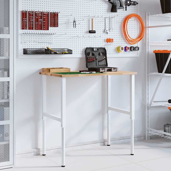 vidaXL Pracovní stůl 100 x 60 x (71,5–98) cm masivní dubové dřevo