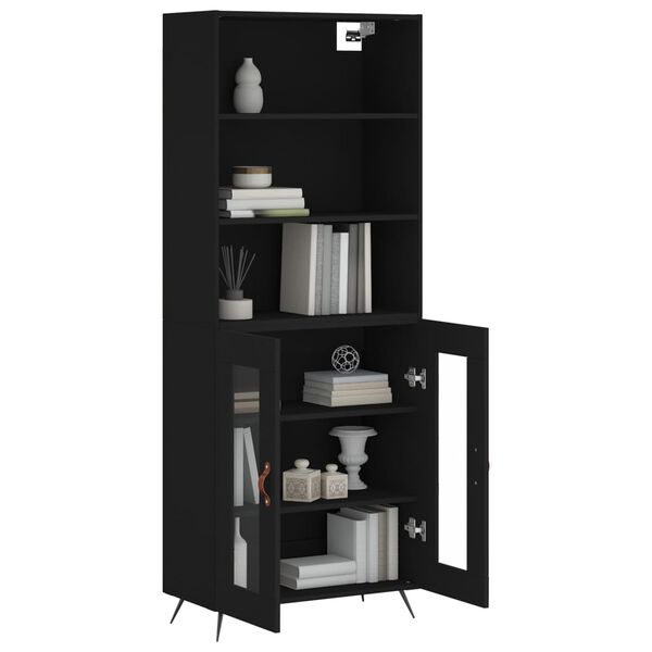 vidaXL Skříň highboard černá 69,5 x 34 x 180 cm kompozitní dřevo