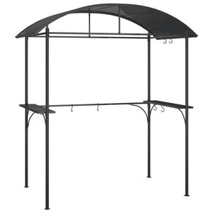 vidaXL BBQ alt&aacute;n s bočn&iacute;mi policemi antracitov&yacute; 220x115x230 cm ocel
