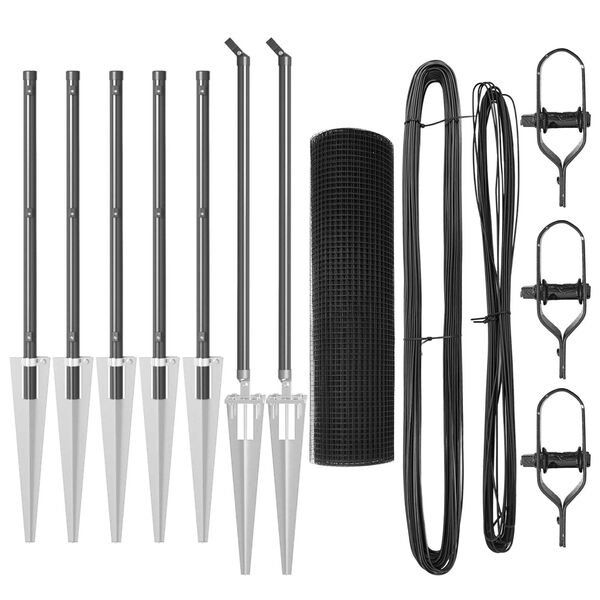 vidaXL Plotov&yacute; sloupek. &Scaron;ed&aacute; 10 x 0,5 m (s&iacute;ť 25 x 25 mm) Ocel