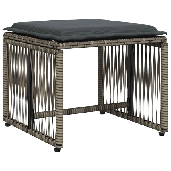 vidaXL 7dílný zahradní jídelní set s poduškami šedý polyratan