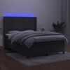 vidaXL Box spring postel s matrac&iacute; a LED tmavě &scaron;ed&aacute; 140x190 cm samet
