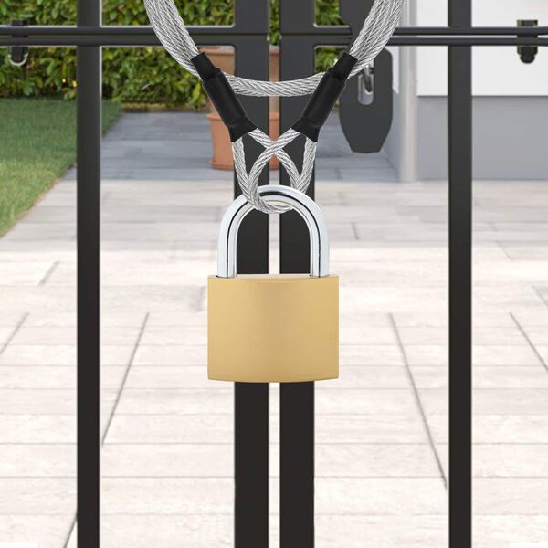 vidaXL U z&aacute;mek s kl&iacute;či 2 pcs Mosaz Železo