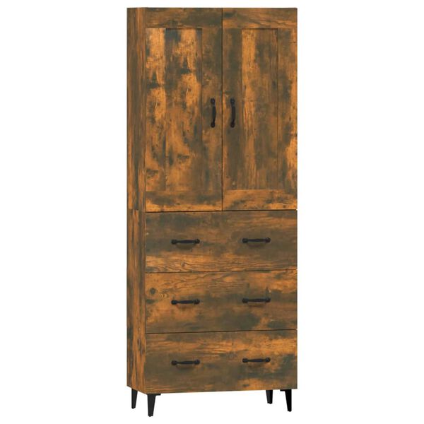 vidaXL Skř&iacute;ň highboard kouřov&yacute; dub kompozitn&iacute; dřevo