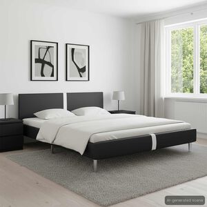 vidaXL R&aacute;m postele čern&yacute; uměl&aacute; kůže 120 x 200 cm