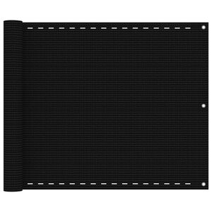 vidaXL Balkonov&aacute; z&aacute;stěna čern&aacute; 75 x 300 cm HDPE